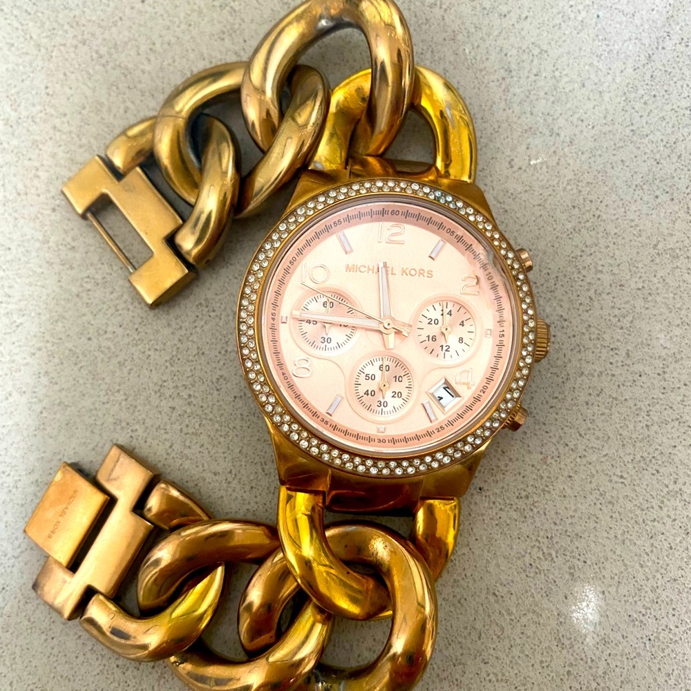 Michael Kors Gold/Chrome watch.